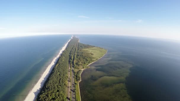 La península de Hel, vista aérea, Polonia — Vídeo de stock