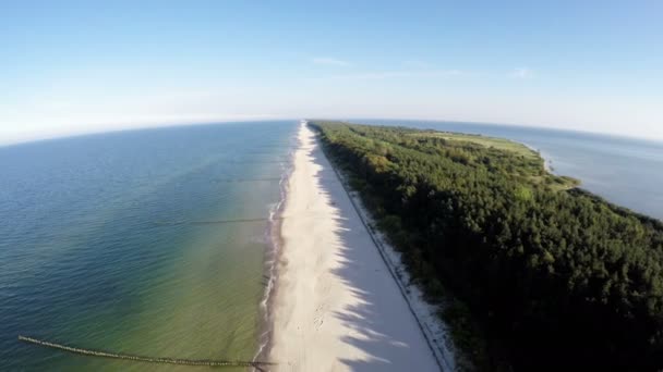 Hel yarımadasında, havadan görünümü, Polonya — Stok video