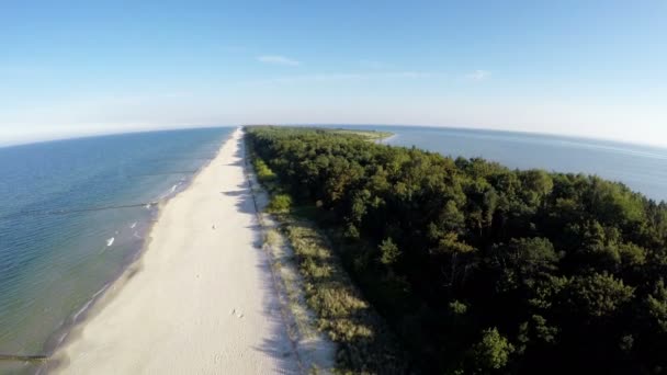 Полуостров Хель, вид с воздуха, Польша — стоковое видео