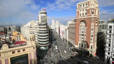 Grand yoluyla, merkezi Madrid, İspanya Madrid, İspanya 14 Ocotober 2016 üzerinde başkenti ve en büyük bir ana cadde görünümü