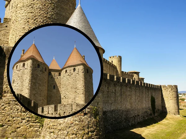 Collage av Carcassonne, Frankrike (mina foton) — Stockfoto