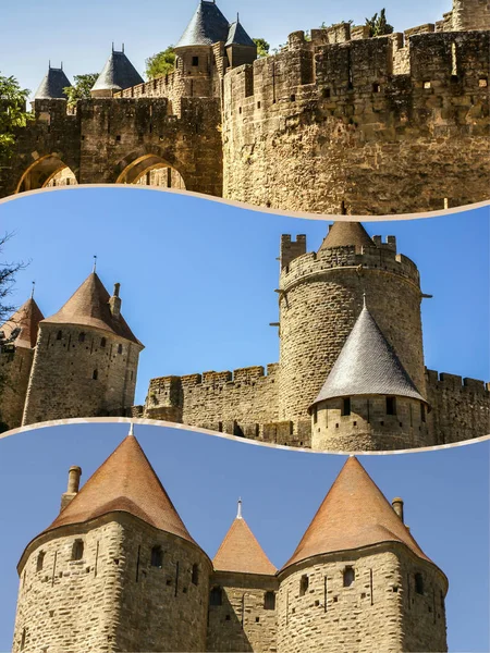 Collage of Carcassonne,France (my photos) — Stock Photo, Image