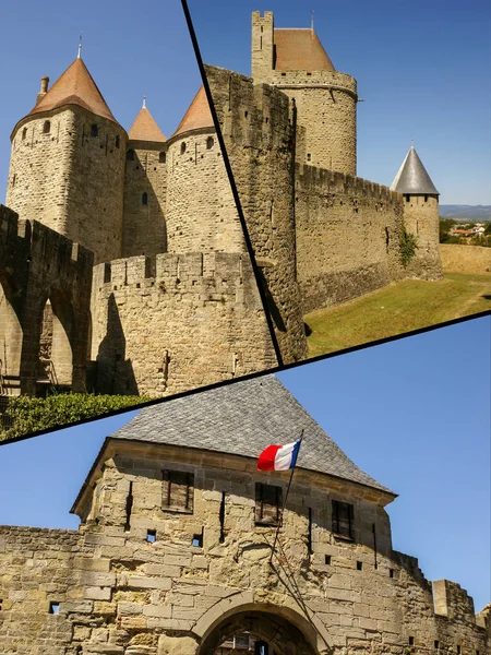 Collage av Carcassonne, Frankrike (mina foton) — Stockfoto