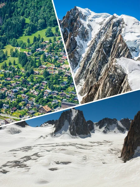 Kolaż z Chamonix Mont Blanc, Francja — Zdjęcie stockowe