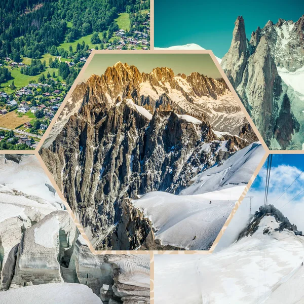 Collage von chamonix mont blanc, Frankreich — Stockfoto