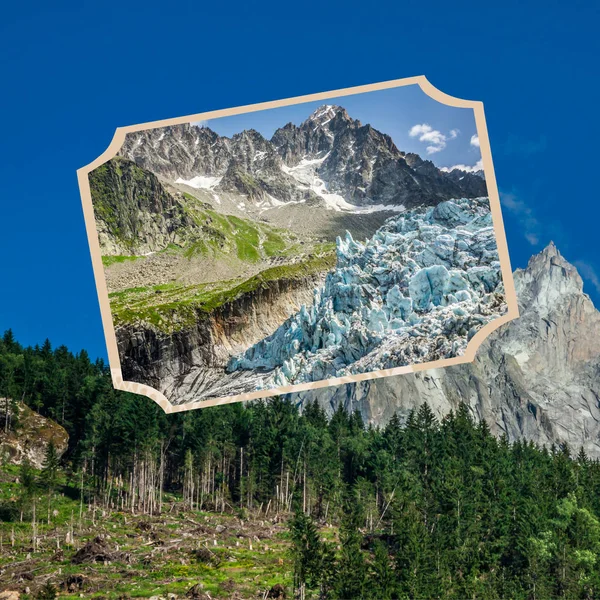 Koláž z Chamonix Mont Blanc, Francie — Stock fotografie