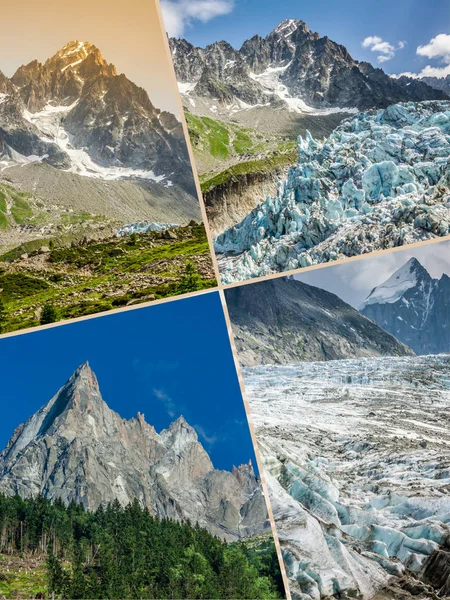 Koláž z Chamonix Mont Blanc, Francie — Stock fotografie