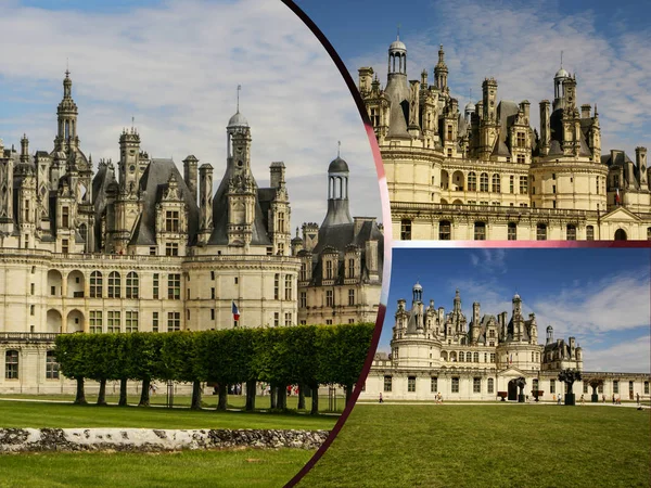 Collage van het kasteel van Chambord, Frankrijk — Stockfoto