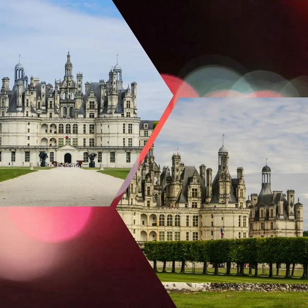 Collage von Chambord Castle, Frankreich — Stockfoto