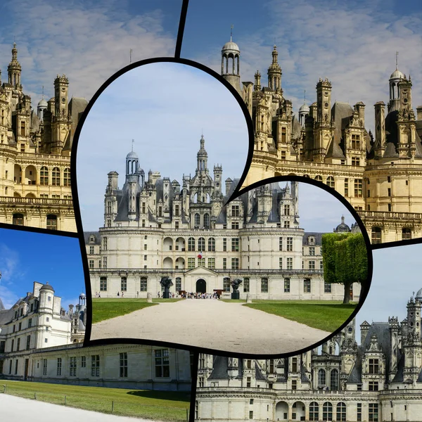 尚博尔城堡，法国的拼贴画 — 图库照片