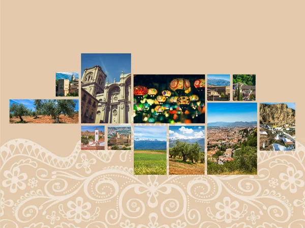 Collage de Granada, España (mis fotos ) — Foto de Stock