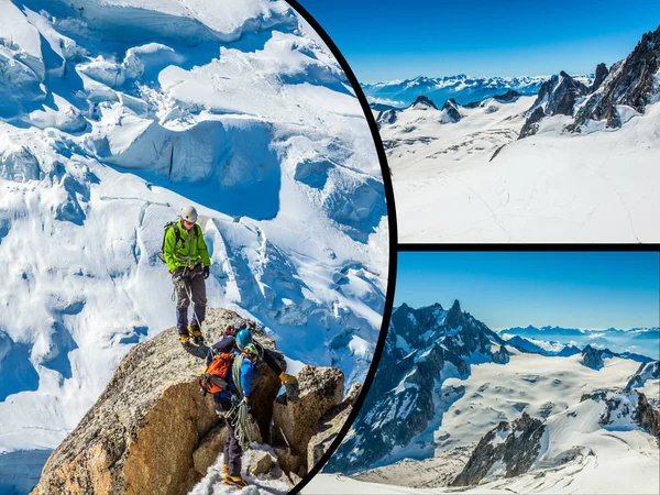 Collage van Chamonix Mont-Blanc, Frankrijk — Stockfoto