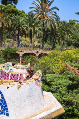 ünlü park guell Barcelona, İspanya