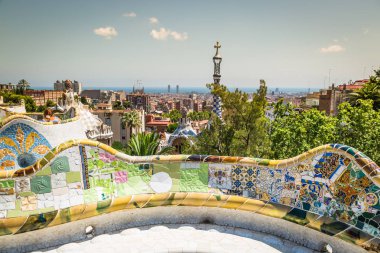 ünlü park guell Barcelona, İspanya