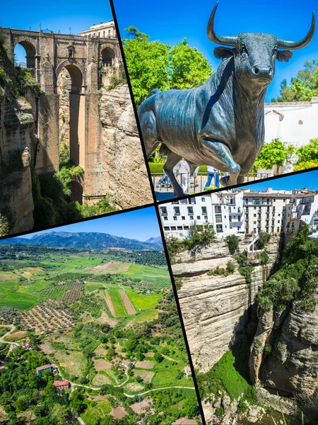 Collage de Ronda, España en Puente Nuevo . —  Fotos de Stock