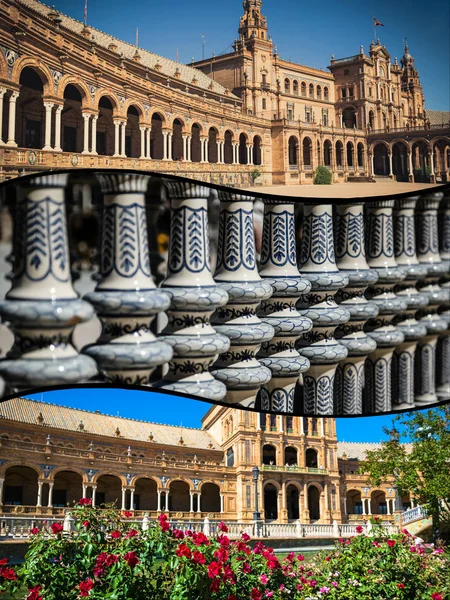 Collage de Plaza de España Sevilla, Andalucía, España , — Foto de Stock