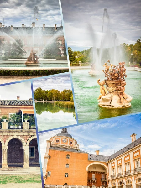 Collage du Palais Royal d'Aranjuez, Madrid, Espagne — Photo