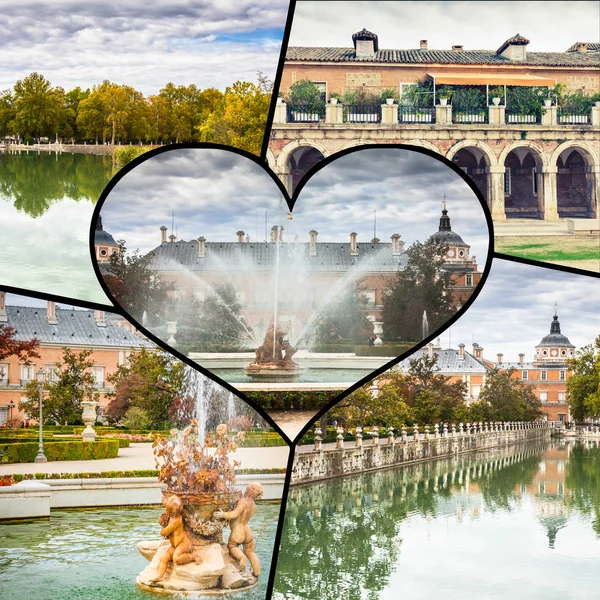 Collage del Palacio Real de Aranjuez, Madrid, España — Foto de Stock