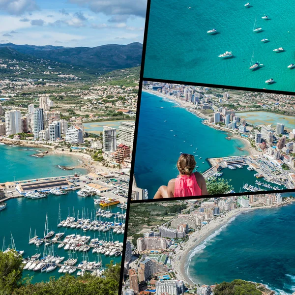 Collage av Calpe, Costa Blanca, Spanien. — Stockfoto
