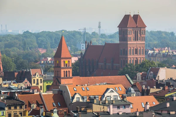 Staré město Panorama - letecký pohled z radniční věže. Medieva — Stock fotografie
