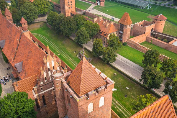 在建立的日尔曼人的波兰中世纪要塞马尔堡城堡 — 图库照片