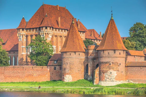 Polonya Ortaçağ kale tarafından Cermen Malbork Castle — Stok fotoğraf