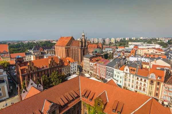 Toruň, Polsko-září 11, 2016:Torun panorama z věže — Stock fotografie