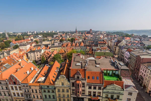 Torun, Polonya-11 Eylül kuleden gördün 2016:Torun panorama — Stok fotoğraf