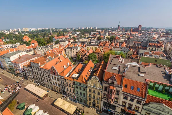 Torun, Polonya-11 Eylül kuleden gördün 2016:Torun panorama — Stok fotoğraf