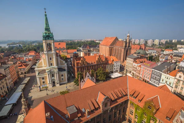 Torun, Polonia-11 settembre 2016: Panorama di Torun visto dalla torre di — Foto Stock