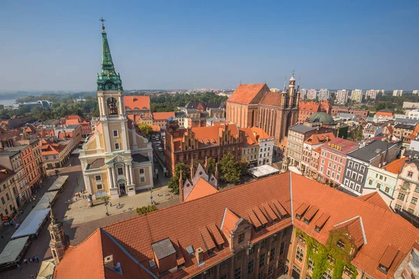 Torun, Polonya-11 Eylül kuleden gördün 2016:Torun panorama — Stok fotoğraf