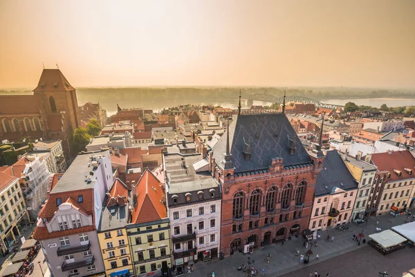 Torun, Polonya-11 Eylül kuleden gördün 2016:Torun panorama — Stok fotoğraf