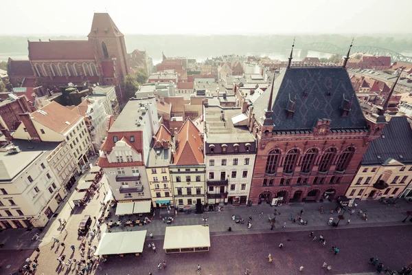 Torun, Polonya-11 Eylül kuleden gördün 2016:Torun panorama — Stok fotoğraf