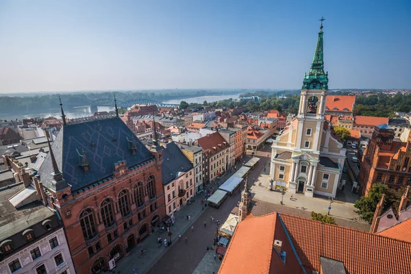 Torun, Polonya-11 Eylül kuleden gördün 2016:Torun panorama — Stok fotoğraf