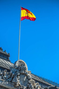 İspanyol ulusal bayrak. Madrid, İspanya