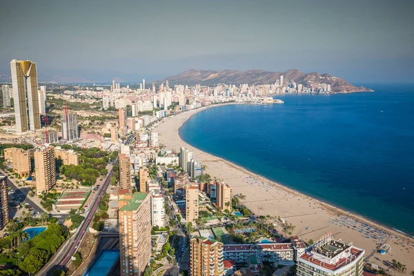 Benidorm levante ranta antenni näkymä alicante Espanja — kuvapankkivalokuva