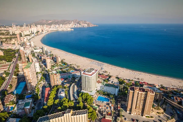 Benidorm levante beach aerial view in alicante spain — стоковое фото