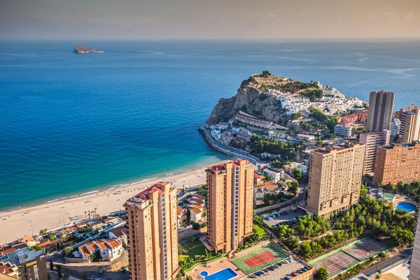 Benidorm levante beach Flygfoto i alicante Spanien — Stockfoto