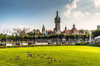 Sopot, Polonya-Eylül 7, 2016:City Parkı, Sopot, Polonya.