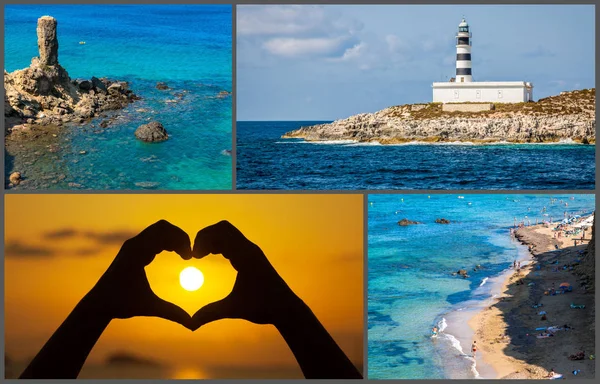 Koláž z ostrova Ibiza, Španělsko. — Stock fotografie