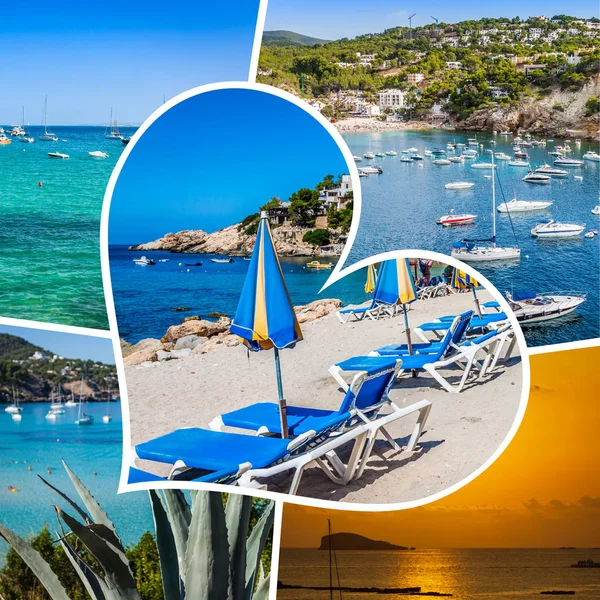 Collage der Insel Ibiza, Spanien. — Stockfoto