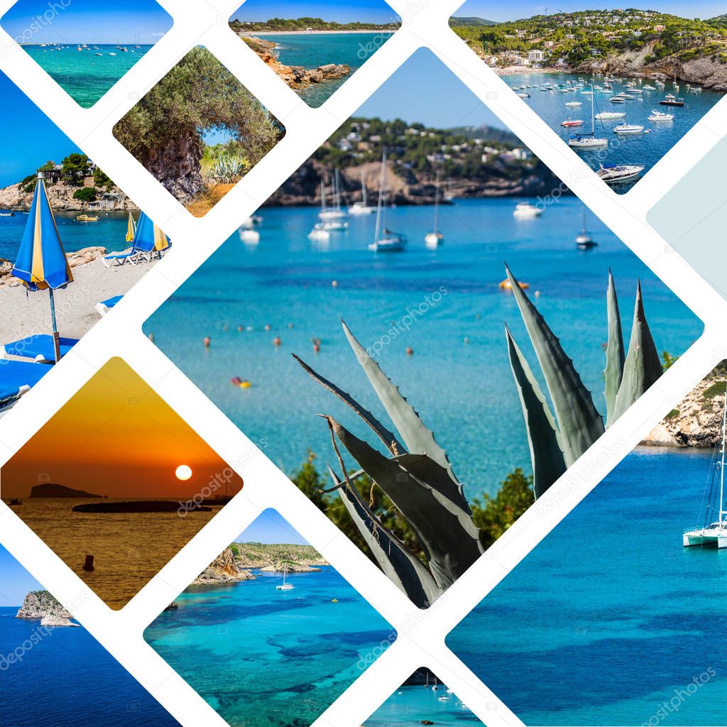 Collage of  island  Ibiza, Spain.