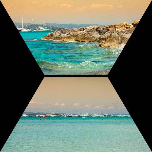 Koláž z ostrov Formentera, Španělsko. Evropa. — Stock fotografie