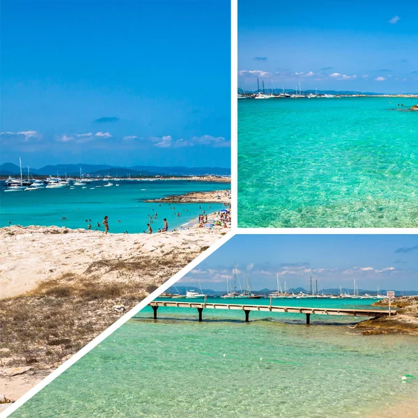 Collage van eiland Formentera, Spanje. Europa. — Stockfoto