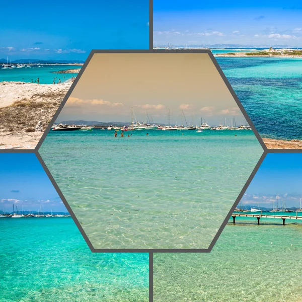 Koláž z ostrov Formentera, Španělsko. Evropa. — Stock fotografie