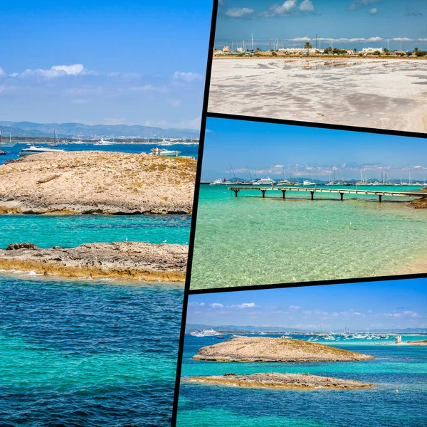 Collage de isla Formentera, España. Europa . — Foto de Stock