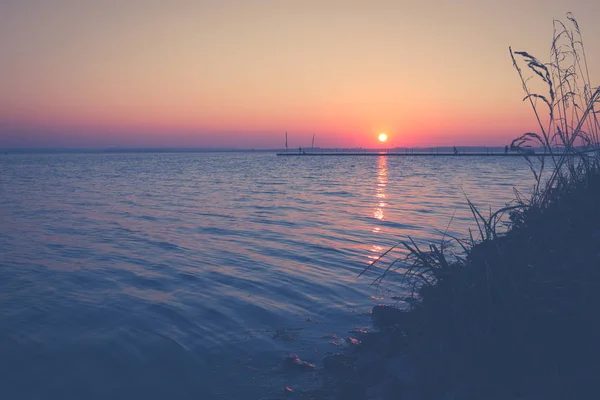 Pôr do sol na Baía de Puck — Fotografia de Stock