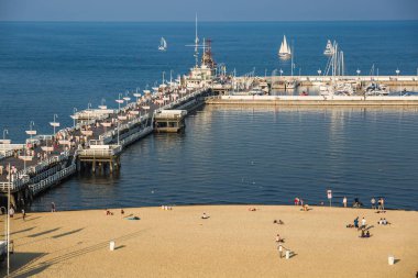 Sopot, Polonya-Eylül 7,2016: Sopot pier Polonya ' molo