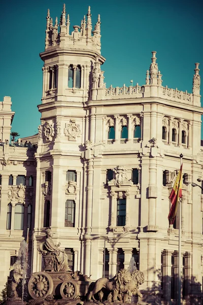 Plaza de la Cibeles (Cybele's Square) - Central Post Office (Pal — Stok fotoğraf