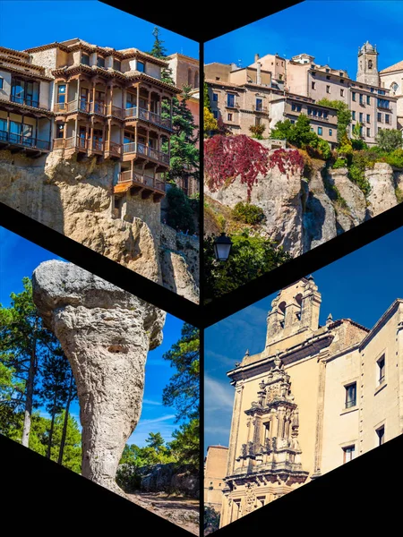 Collage av o Cuenca Spanien Europa. — Stockfoto